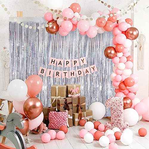 Silver Party Streamers 2Pack Metallic Tinsel Foil Fringe Curtains 3.3X 8.3ft Party Decors for Photo Booth Photoshoot Bridal Shower Engagement Disco Bachelorette Party Decors Streamers for Christmas