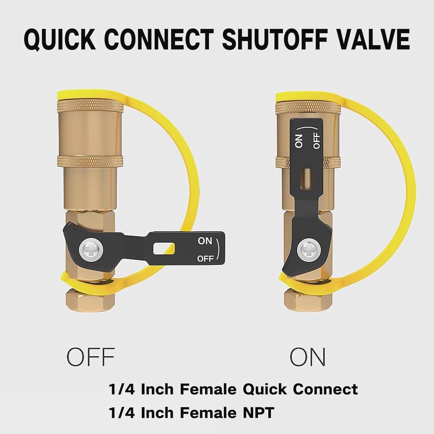 NQN 24FT Quick Connect Propane Hose - Safety Shutoff Valve for RV & Gas Grill | 1/4" Quick Disconnect