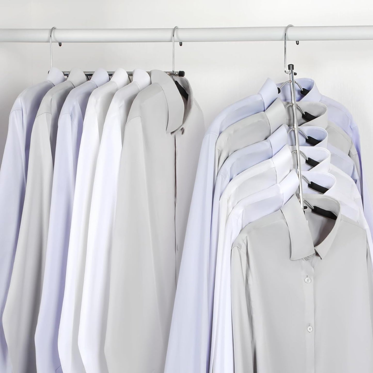 TOPIA HANGER Space-Saving Clothes Hangers - 6-Tier No-Slip Foam Padded Design | Closet Organizer for Men & Women (2 Pack)