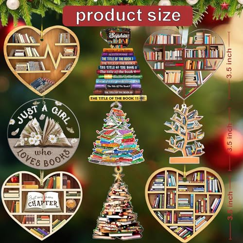 BVKCZ Love Book-a Book Lovers Christmas Ornament 2024 – Bookworm Gift for Teachers & Book Club