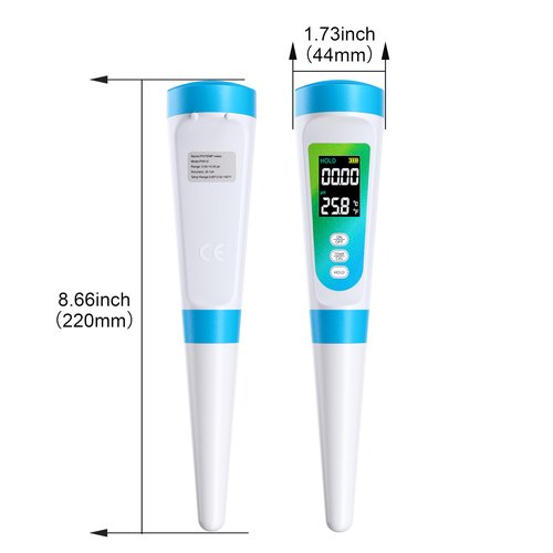 Food pH Meter for Fermentation & Sourdough, Liquid Food pH Tester with ±0.01 Accuracy, ATC Digital pH Meter, Designed for Testing Dough, Kombucha, Cheese