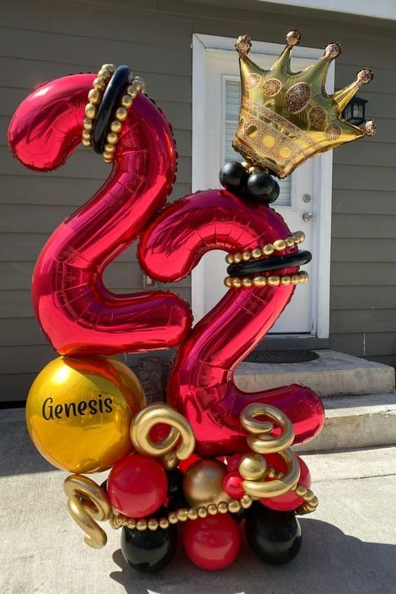 Red Number 18 Balloon - 40 Inch Giant 18th Birthday Decoration for Girls & Boys Party Supplies