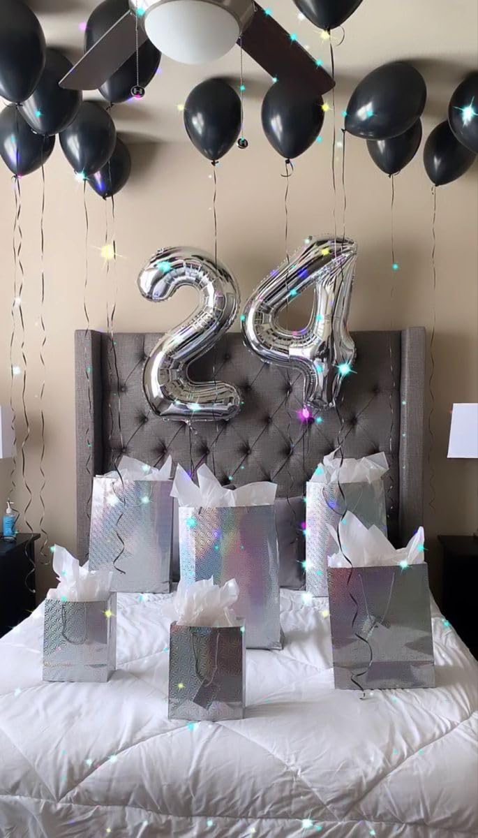 Silver 2 Balloon, Number Balloons 40 Inch, 2nd Balloon Number Birthday Decorations, Two Second Birthday Party Supplies, Number 2 Balloon