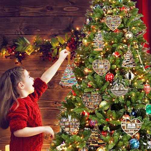 Book Christmas Ornaments 2025, Book-Themed Ornaments for Christmas Tree, Gifts for Book Lovers for Women & Men, Ideal Book Lover Gift Idea for Christmas