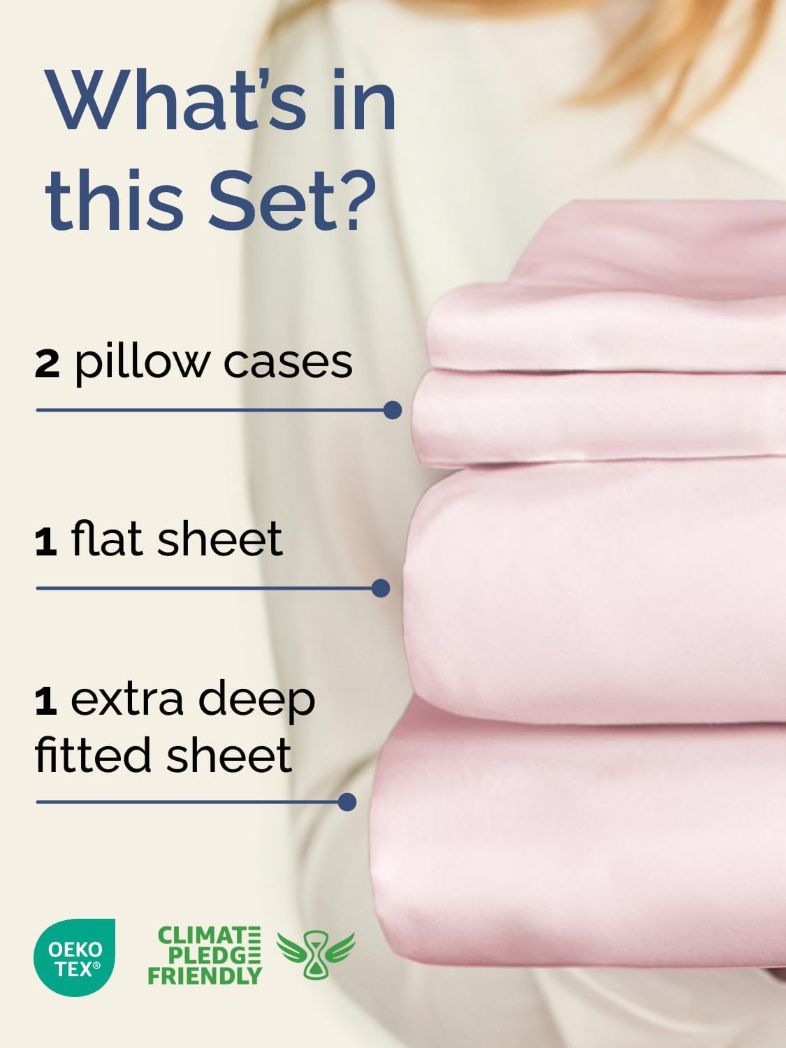 Skiennix Extra Deep Twin XL Sheet Set | 4-Piece Breathable Cooling Bedding - Soft, Wrinkle-Free Lavender Pink
