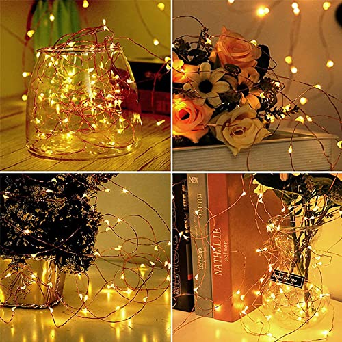 6 Pack Fairy Lights Battery Operated 7ft 20 LED Mini String Lights Twinkle Lights Silver Wire Firefly Starry Lights for Mason Jars Wedding Party Christmas Centerpiece Table Decorations, Cool White