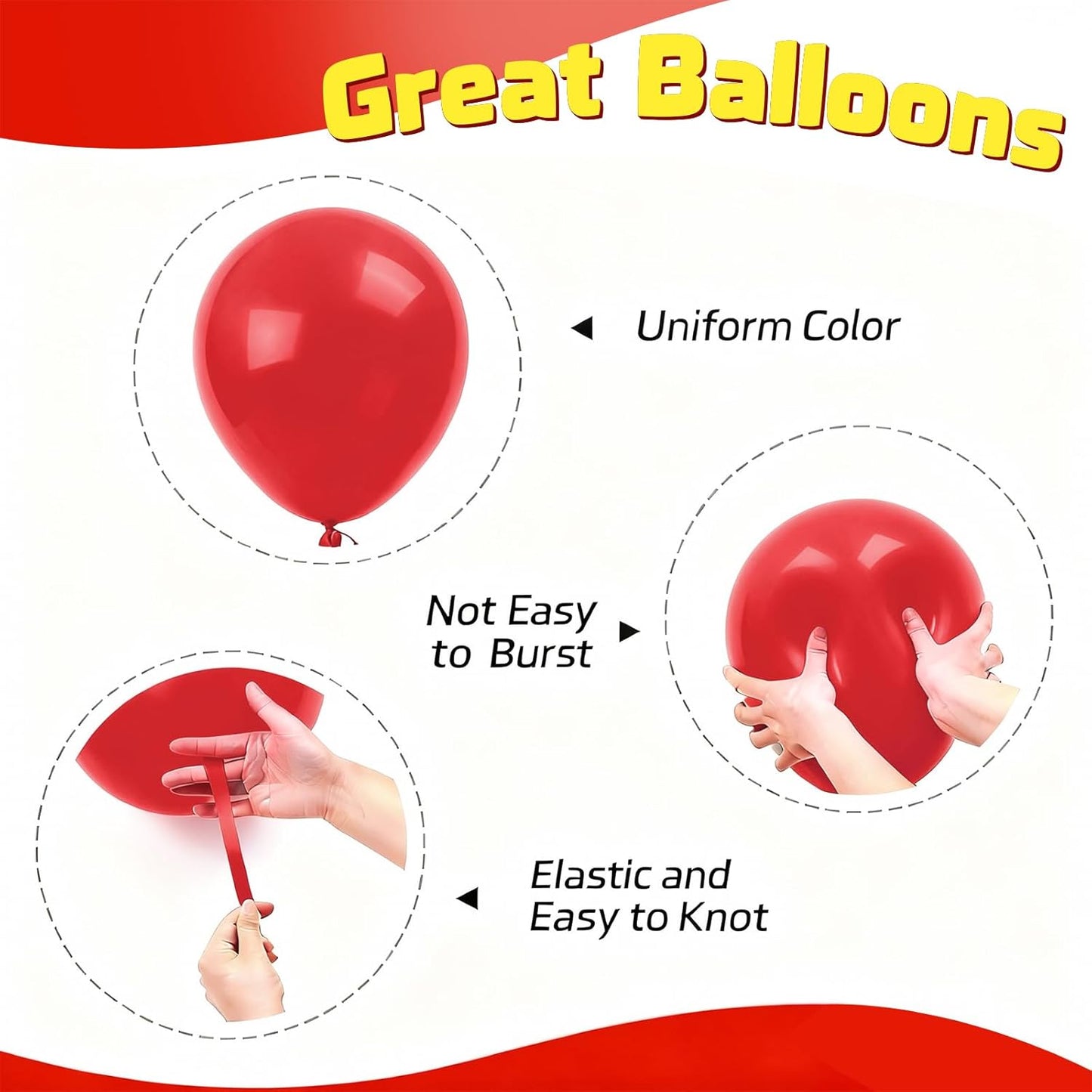 Red and Black Balloons - 60PCS 12 Inch Metallic Confetti Balloons for Birthday & Wedding Decor