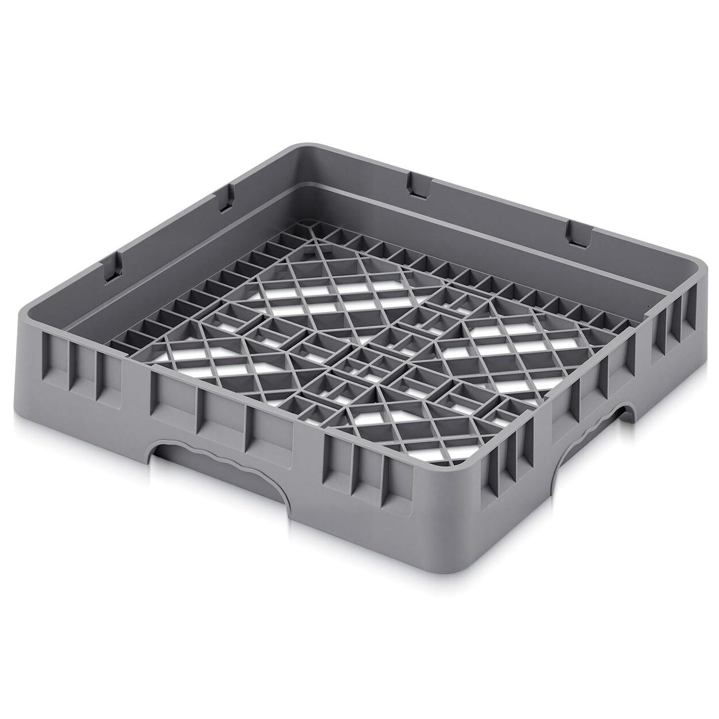 Aurelema 1 Pack Commercial Dishwasher Tray Rack, Commercial Dish Drying Rack, Polypropylene Full Size Flatware Tray for Hotel Canteen Kitchen Restaurant Tableware Plate and Bowl (Basic,Gray)