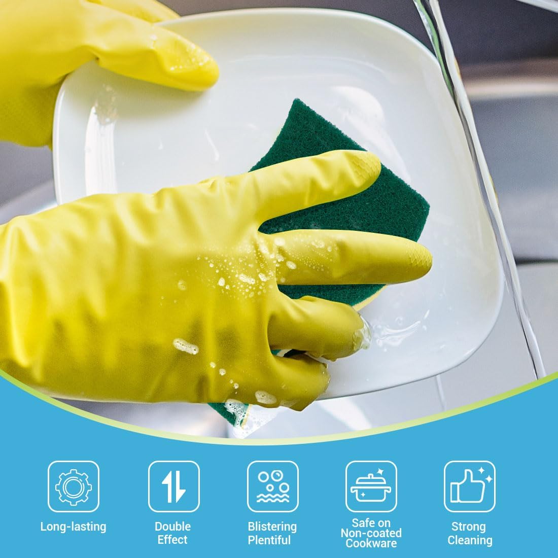AIDEA Heavy-Duty Kitchen Sponges - 9 Count | Powerful Scrubbing for Tough Messes in Kitchen & Bathroom