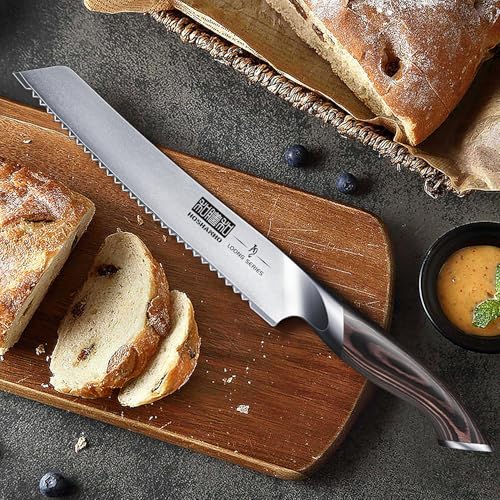 HOSHANHO 8-Inch Ultra Sharp Japanese Serrated Bread Knife - Professional Kitchen Tool