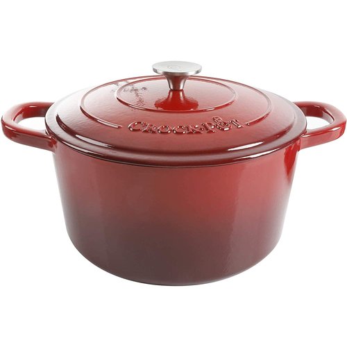 Crock-Pot Artisan Round Enameled Cast Iron Dutch Oven, 3-Quart, Gradient Red