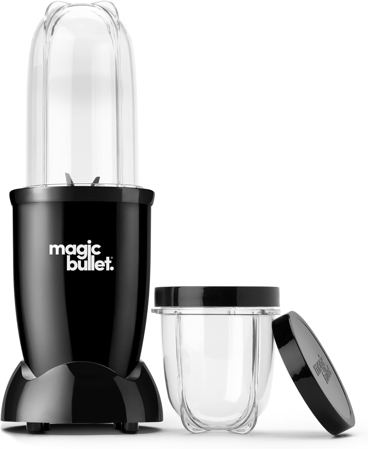 Magic Bullet Blender Set - 7-Piece 250W Blender & Food Processor with 2 Cups - Compact Silver Design for Smoothies & Sauces