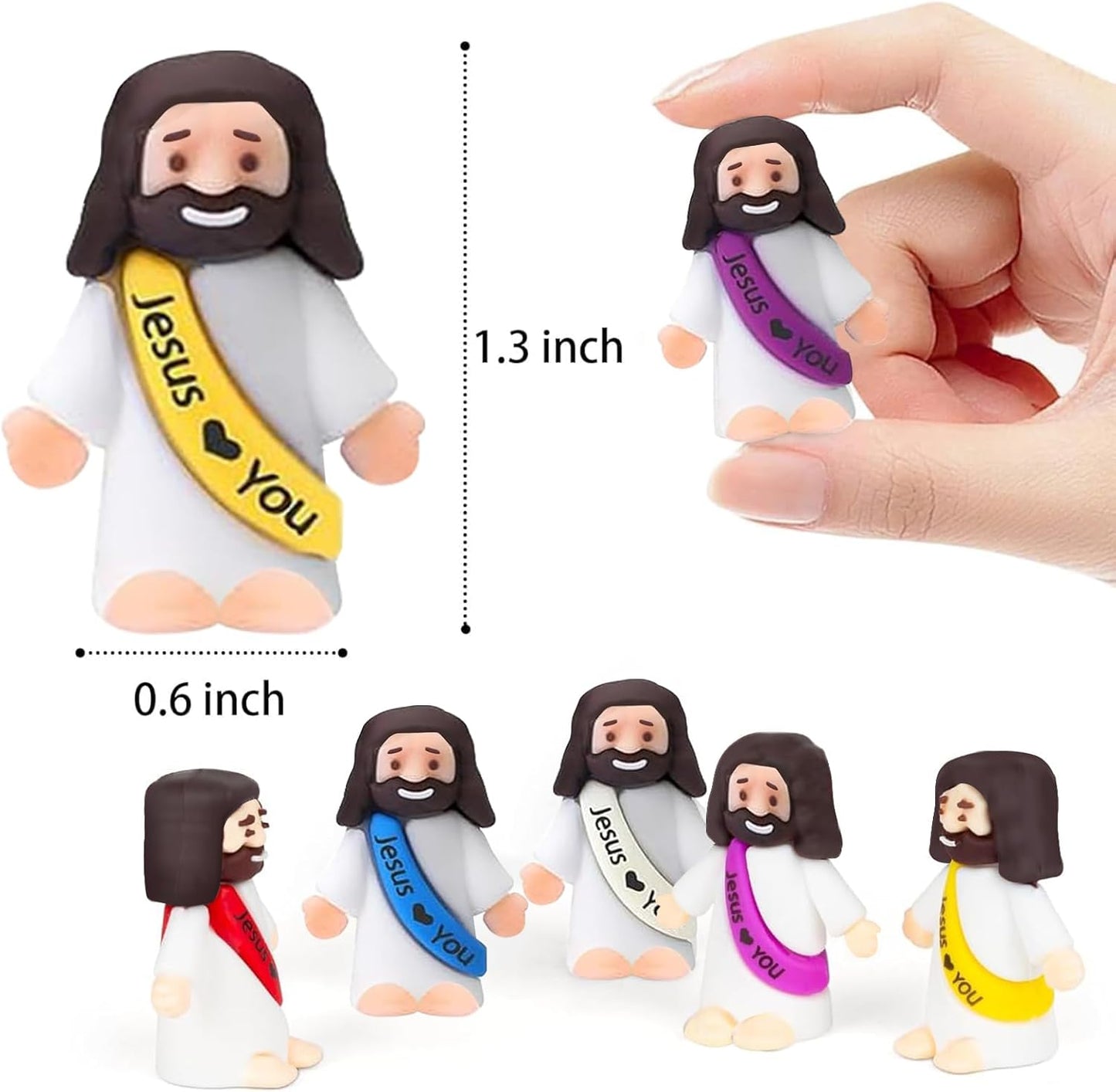 Little Jesus Figures - 60PCS Mini Religious Party Favors for Sunday School & Easter Egg Stuffers