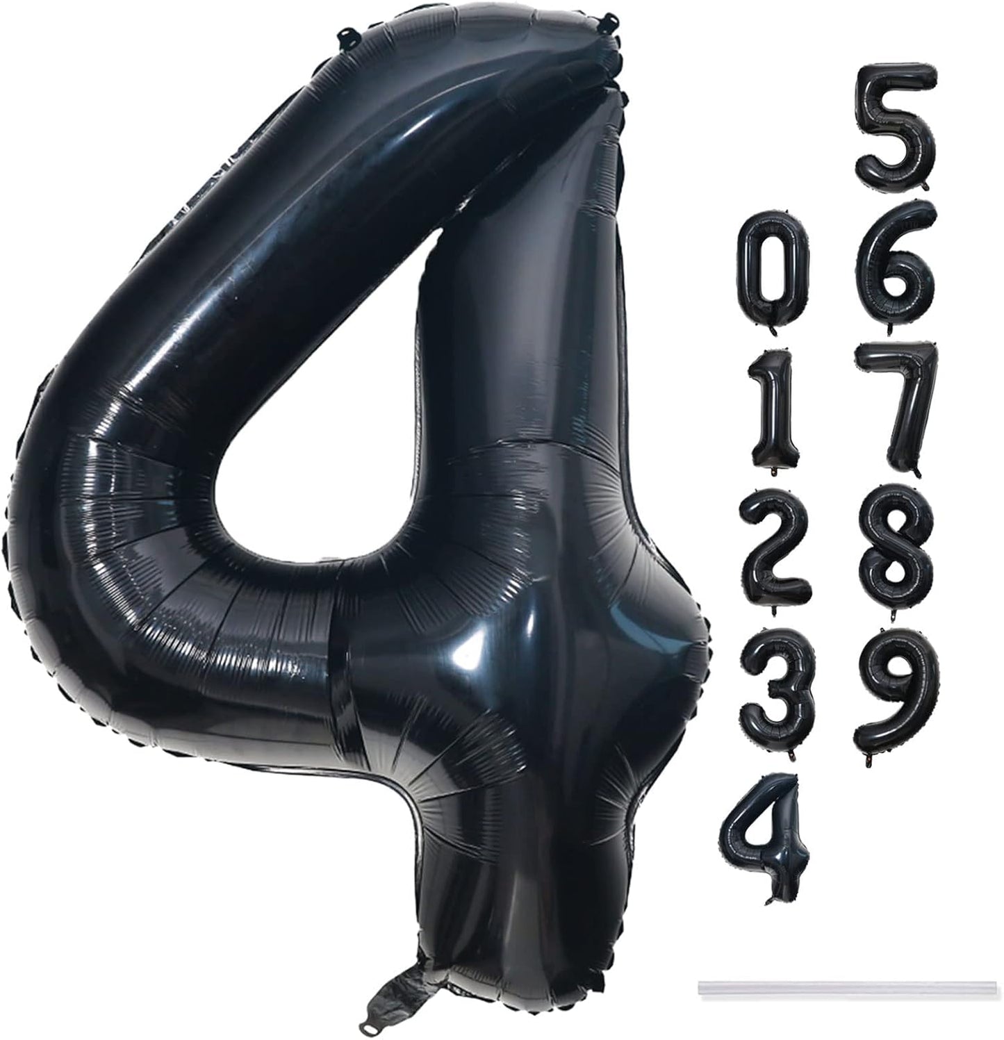 Black Number 4 Balloons by [Brand Name] - 40-Inch Large Foil Mylar Helium Balloon for Birthday & Graduation Celebrations