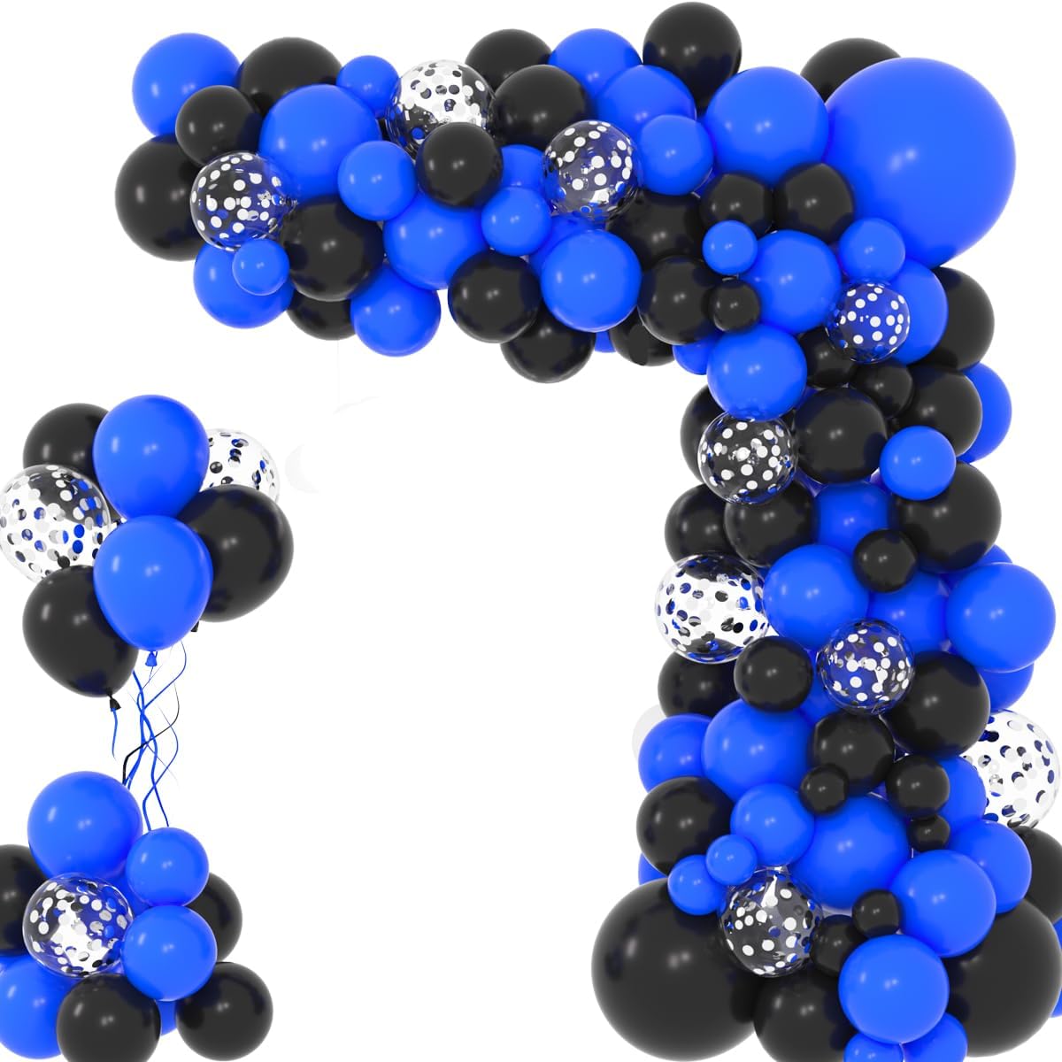 Royal Blue & Black Balloon Garland Arch Kit - Festive Balloons for Baby Shower & Graduation Celebrations