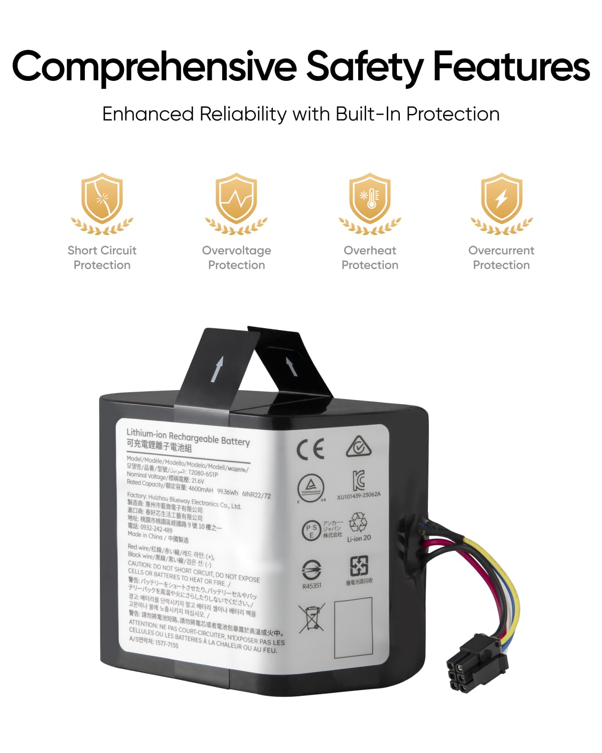 eufy Accessory-Replacement Battery Omni S1 Pro/S1, 4,600 mAh Real Capacity, 21.6V Lithium-Ion