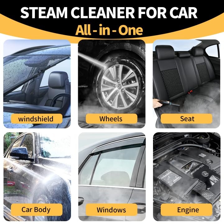 Handheld Steam Cleaner with 6 Adjustable Levels & 42oz Tank for Home & Car Cleaning
