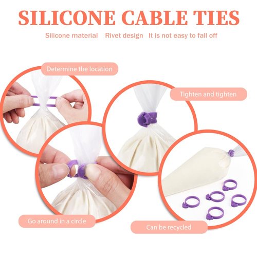 24 Inch Extra Large Piping Bags Disposable,50 Pack Thick Pastry Bags with 6 Bag Ties, Heavy Duty Icing Bags for Frosting,Cream and Pastry Filling,Cake Decorating bags