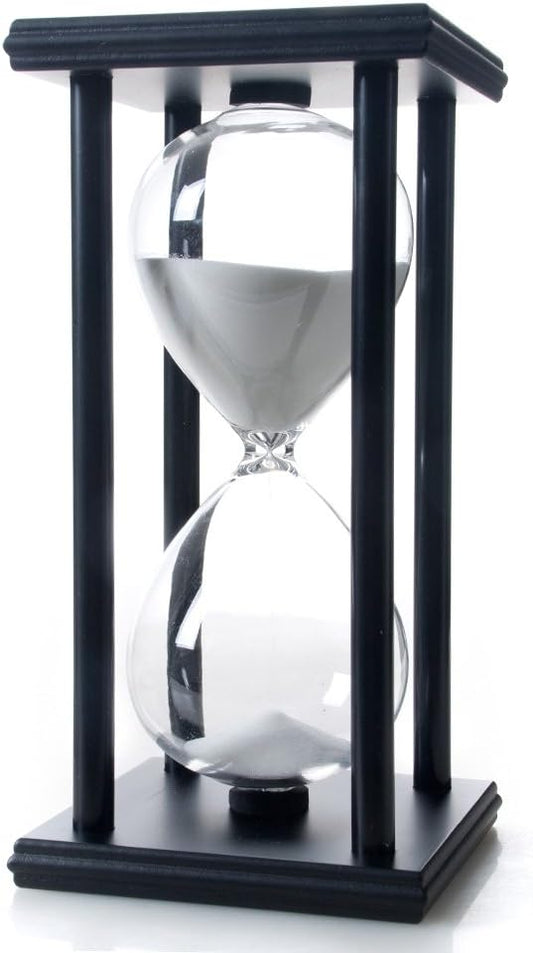 60-Minute Wood Sand Timer Hourglass | Bellaware White Decorative Timer