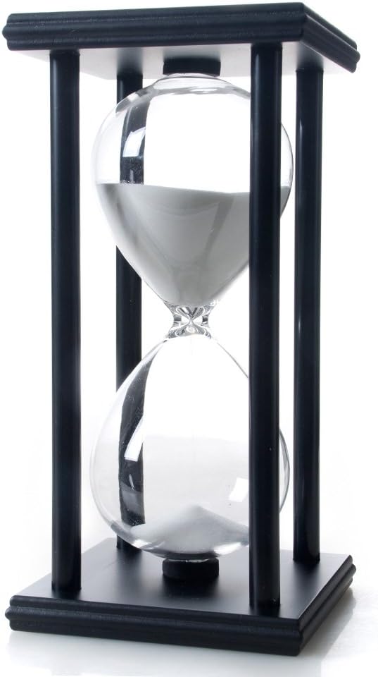 60-Minute Wood Sand Timer Hourglass | Bellaware White Decorative Timer