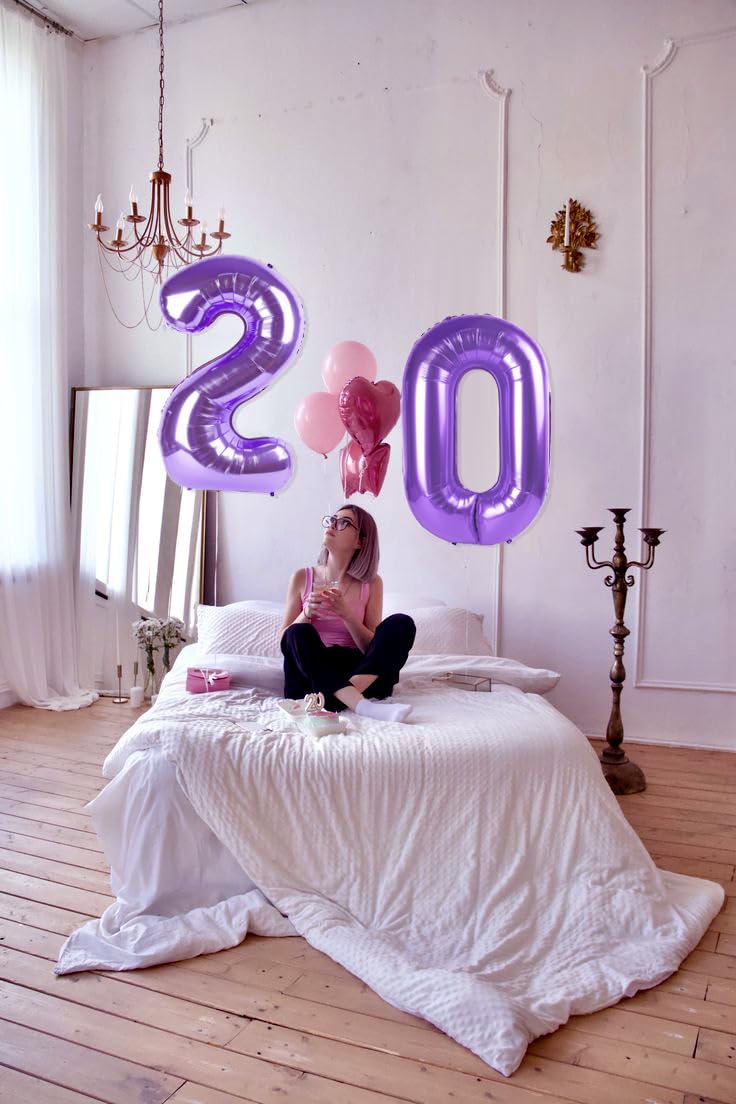Purple 5 Balloon, Number Balloon 40 Inch, Purple Party Supplies, 5th Birthday Balloon Decorations, 5 Number Balloons, Number 5 Balloon