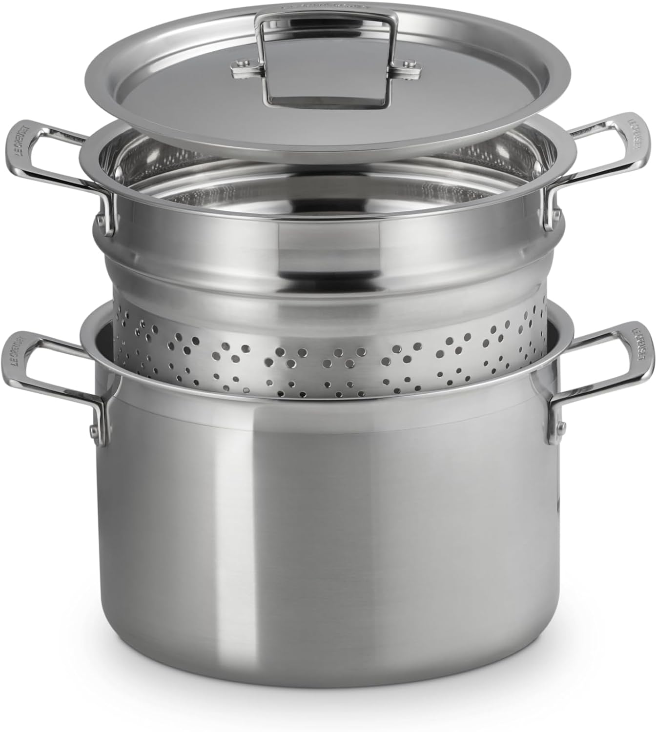 Le Creuset Stainless Steel Deep Pasta Pot - 3-Ply Construction, 7.5qt Capacity