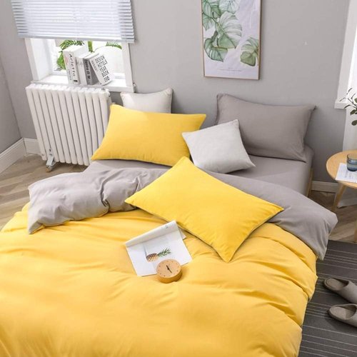 FLXXIE King Pillow Cases - Soft Microfiber Covers, Wrinkle & Stain Resistant, 20x36, Yellow - Set of 2