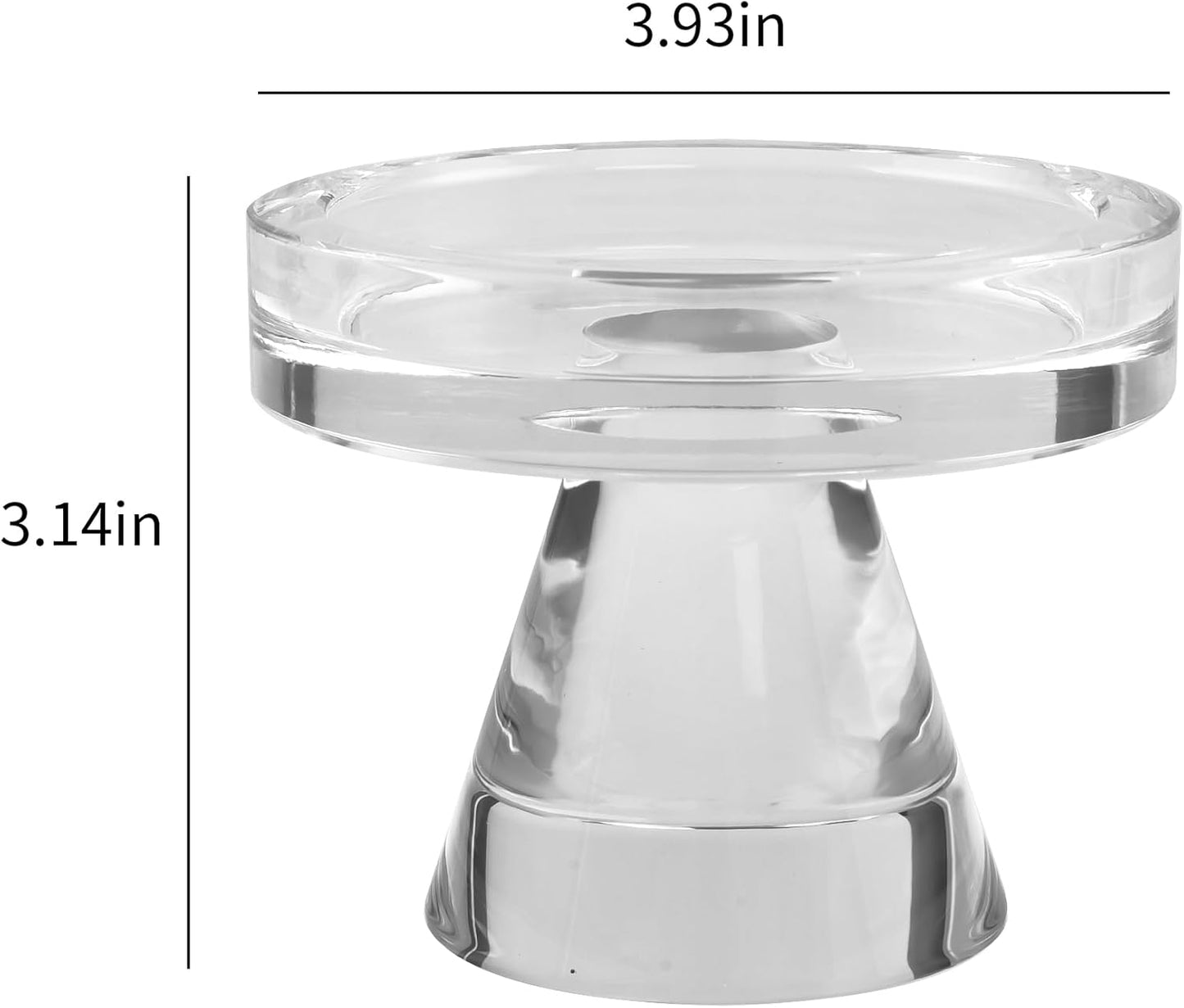 Regine Switzerland Crystal Taper Candle Holders - Elegant 3-Inch Decorative Centerpiece for Weddings & Parties