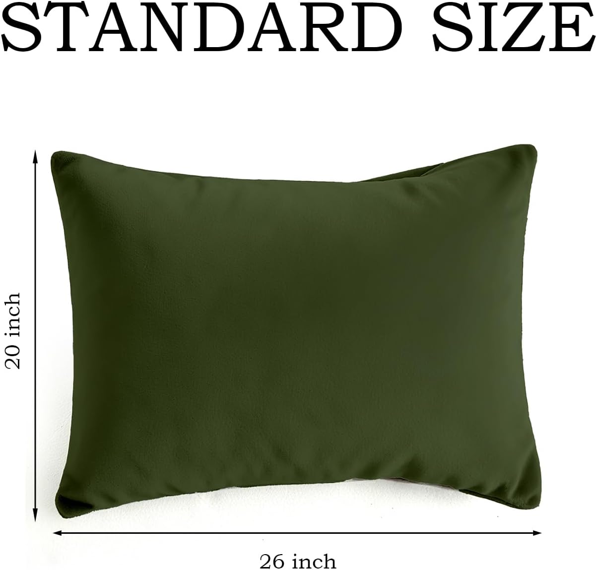 Q&J Fabric Co. Standard Size Pillow Cases - Soft Brushed Microfiber, Wrinkle-Free, Olive Green (Set of 2)