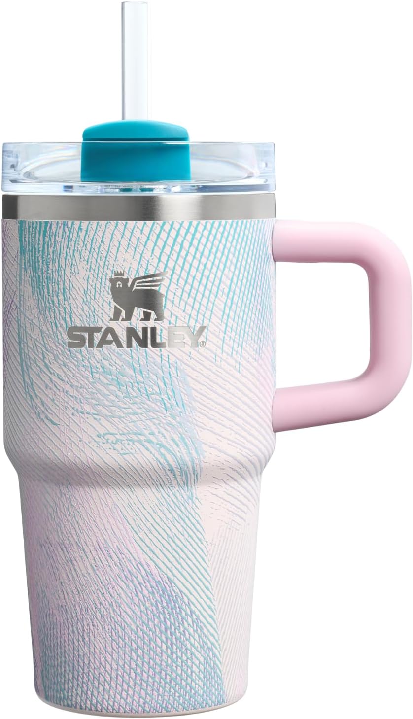 STANLEY Quencher H2.0 Tumbler - 20 oz Insulated Stainless Steel with Handle & Straw | BPA-Free | Sea Glass Plume