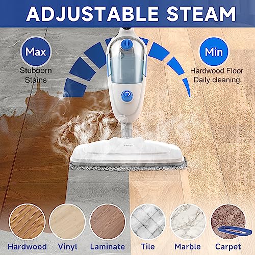 Steam Mop for Hardwood & Multi-Surface Floor Cleaning with Adjustable Steam