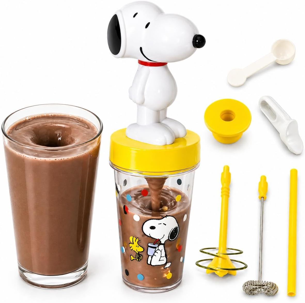 Snoopy Magic Mixer - Official Peanuts® Hands-Free Chocolate Milk & Pudding Maker | Auto-Start, Bladeless Design