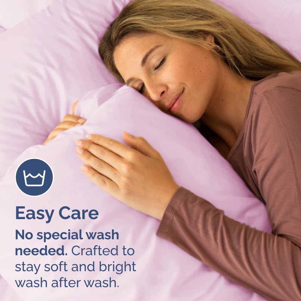 King Pillow Cases by LuxeHome - Ultra Soft Hotel Quality Covers | Comfy, Cooling & Wrinkle-Free - 2 Piece Set in Pink