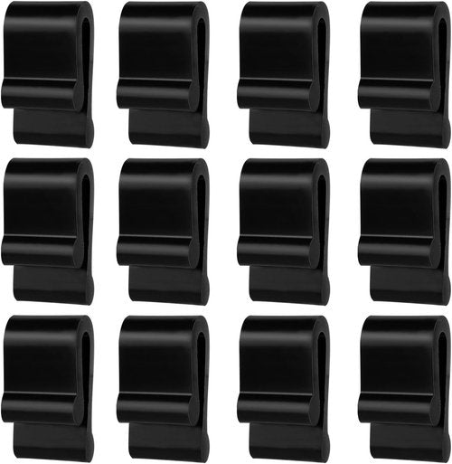Gosknor Dutch Oven Lid Protector Clips - 12pcs Silicone Set for Round & Oval Lids - Black