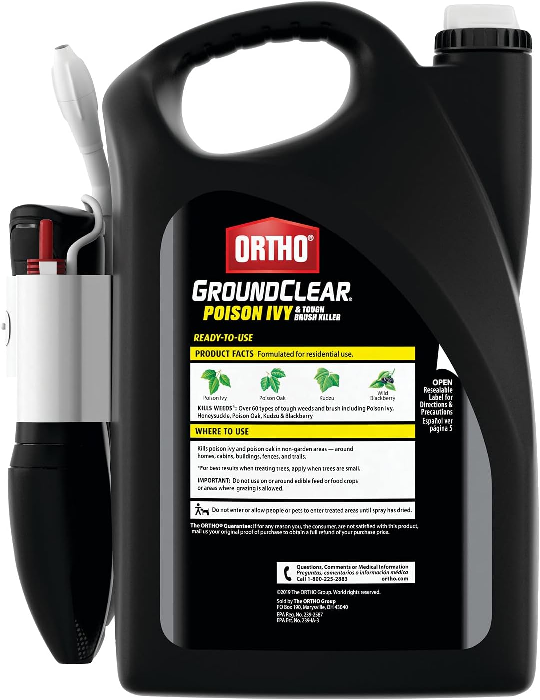 Ortho GroundClear Poison Ivy & Tough Brush Killer - Ready to Use with Comfort Wand | 1.33 Gallon