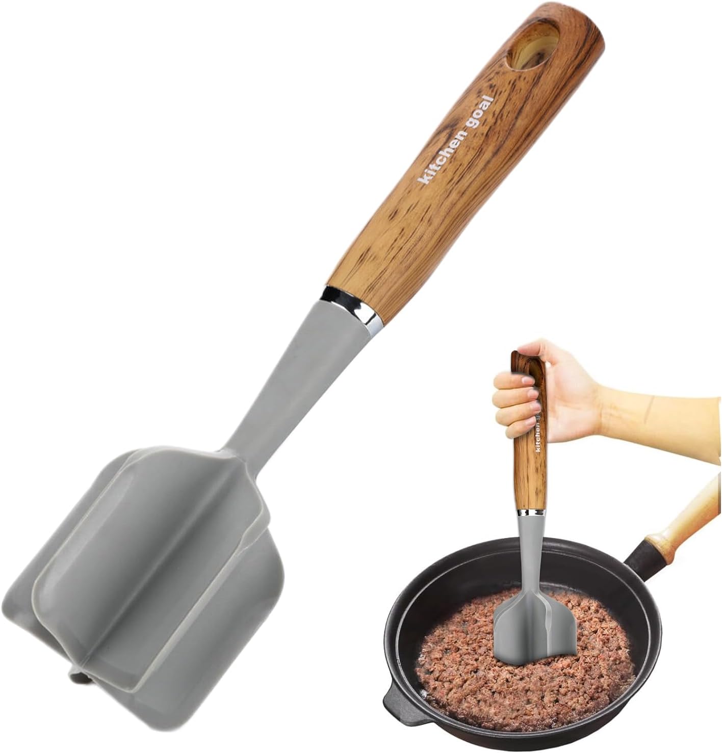 Skiennix Meat Chopper - Heat Resistant Nylon Hamburger Masher Tool for Ground Beef & Potatoes