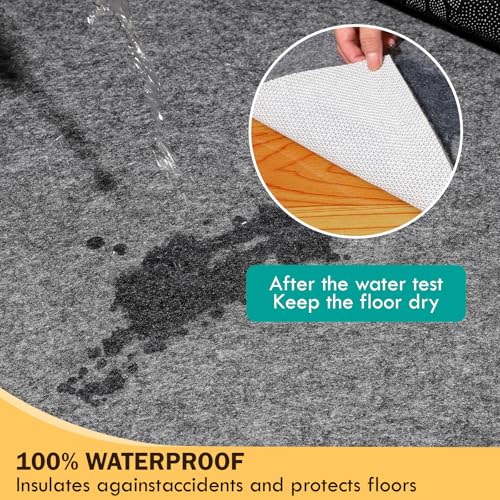 8' x 10' Waterproof Rug Pad Non-Slip Felt Underlay for Hardwood Floors - Thin