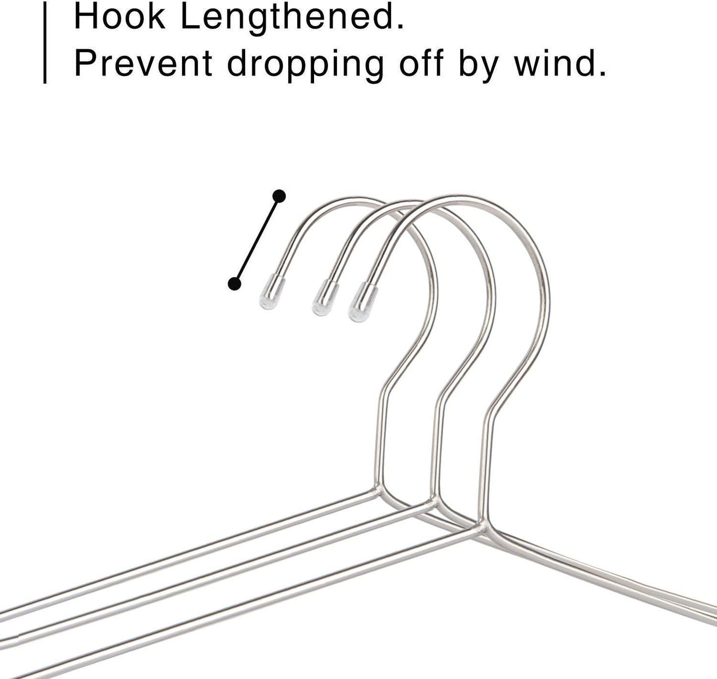 OIKA Heavy Duty Stainless Steel Hangers - Space-Saving Non-Slip Design for Coats, Dresses & More | 30 Pack