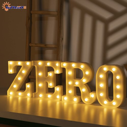 HXWEIYE LED Marquee Letters Lights Sign Z, 26 Alphabet Light Up Letter and Number 0-9 Number Warm White Led Letters for Bar Party Birthday Home Wedding Décor