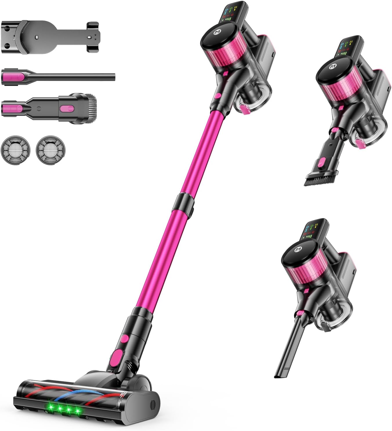 MYUAKO Cordless Vacuum Cleaner - 650W Powerful Suction, 75-Minute Runtime, 2L for Hardwood & Carpets