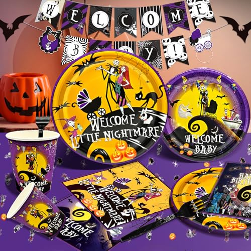 Welcome Little Nightmare Baby Shower Decorations - Nightmare Christmas Party Supplies Kit