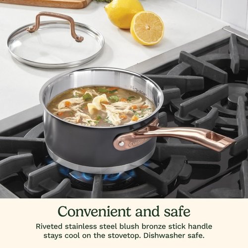 Cuisinart Matte Black Elegance 1.5 Quart Saucepan and Cover