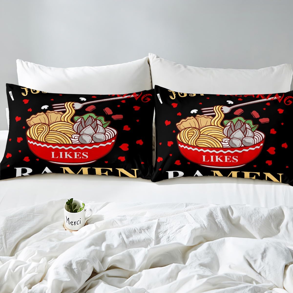 Feelyou Queen Size Ramen Bed Sheets Set Boys Girls Japanese Style Sheet Set for Kids Women Men Ultra Soft Hokusai Sheets with Deep Pocket Fitted Sheet Traditional Retro Theme Room Decor