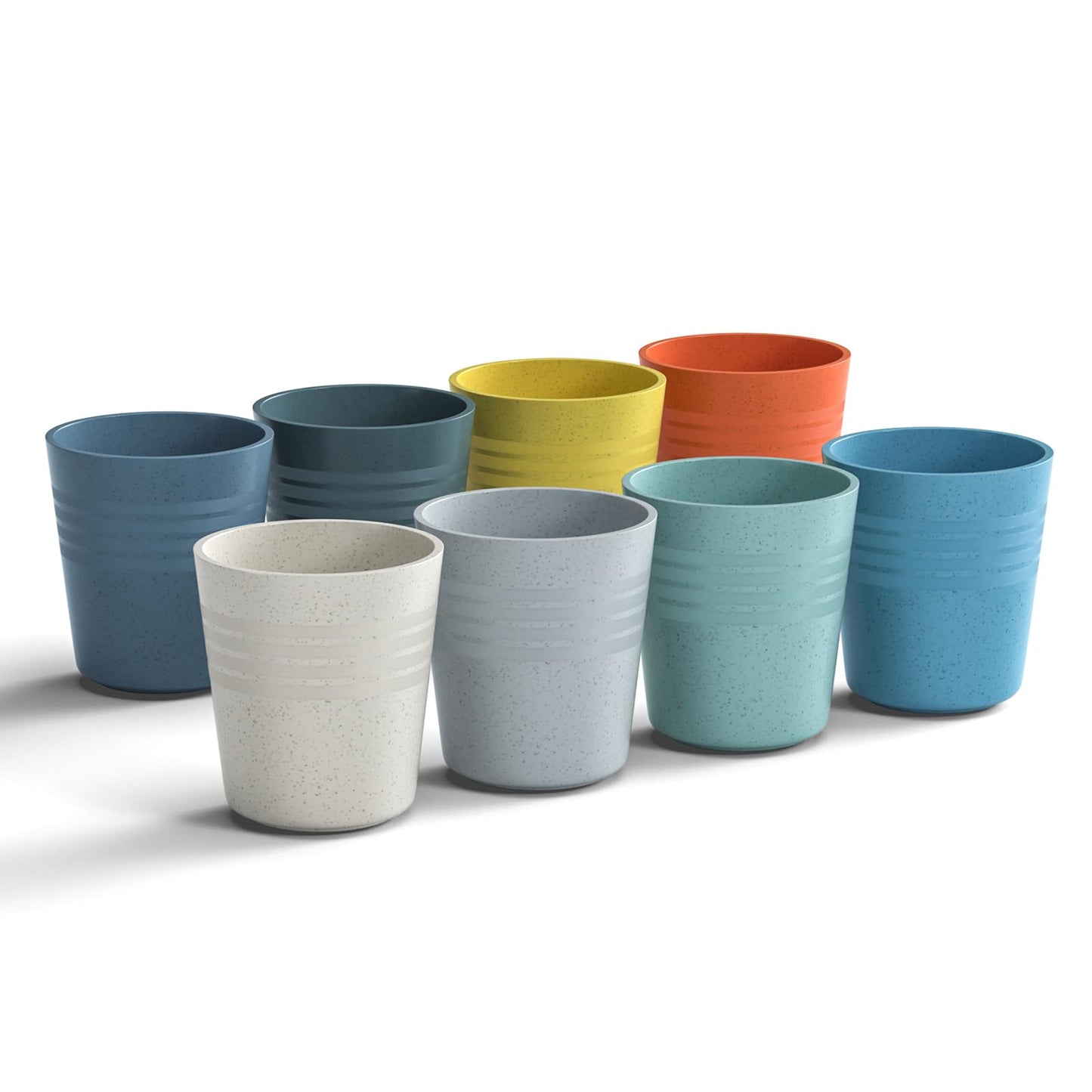 Homestockplus 8 Oz Wheat Straw Drinking Cups, [Set of 8] Small Plastic Cups Reusable, BPA Free Unbreakable Water Cups for Kitchen and Dining,Dishwasher and Microwave Safe