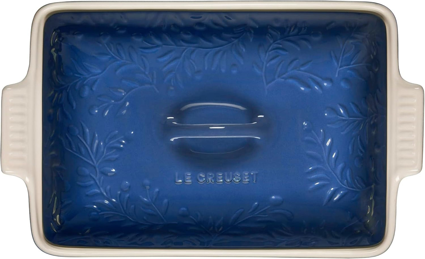Le Creuset Olive Branch Collection | 4 Qt. Heritage Covered Rectangular Casserole - Marseille with Embossed Lid