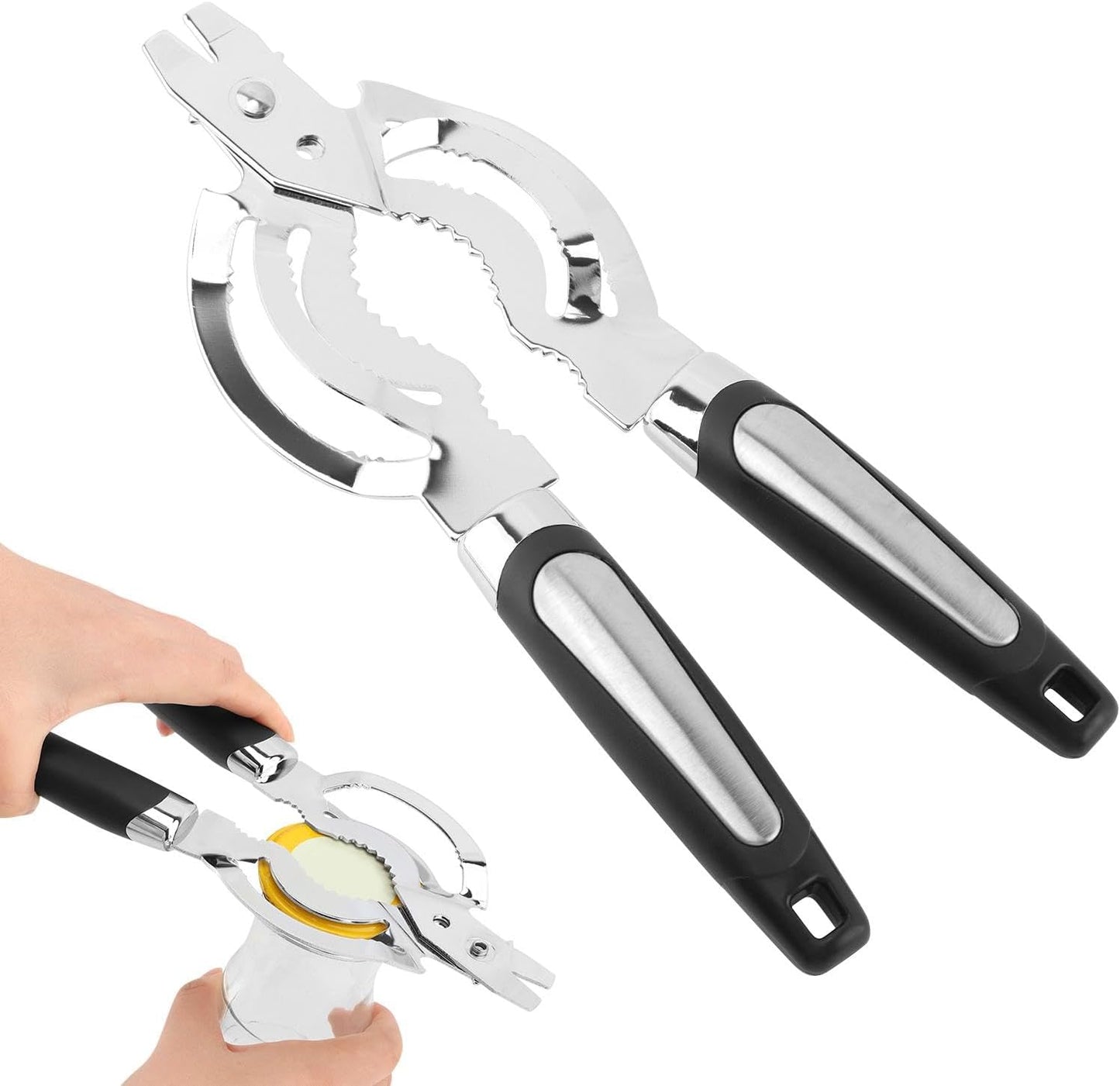 Skiennix Stainless Steel Jar Opener - Adjustable Tool for Weak & Arthritic Hands | Kitchen Essential