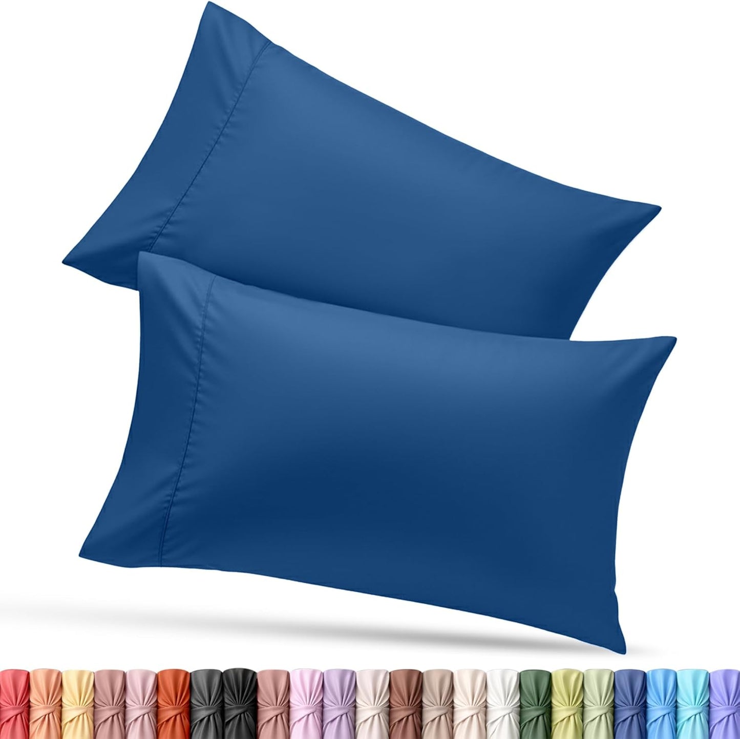 Utopia Bedding Queen Pillow Cases - Soft Brushed Microfiber - 2 Pack, 20 x 30 Inches | Dusk Blue
