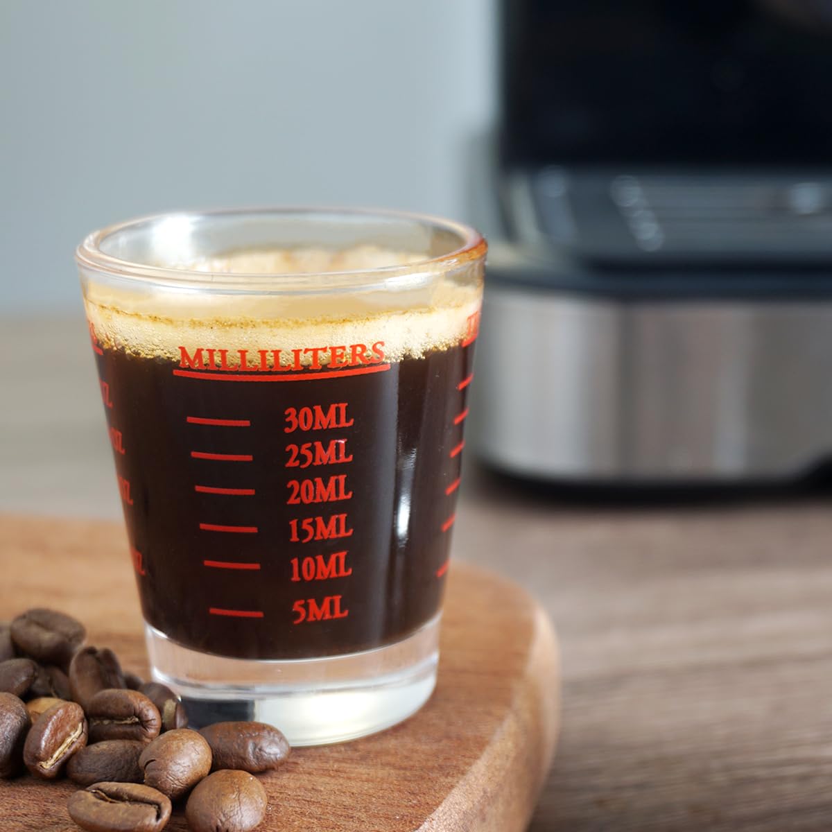 NCnnwovf Shot Glasses Measuring cup Liquid Heavy Base Wine Glass Espresso Shot Glass 26-Incremental Measurement 1oz, 6 Tsp, 2 Tbs, 30ml Black and Red