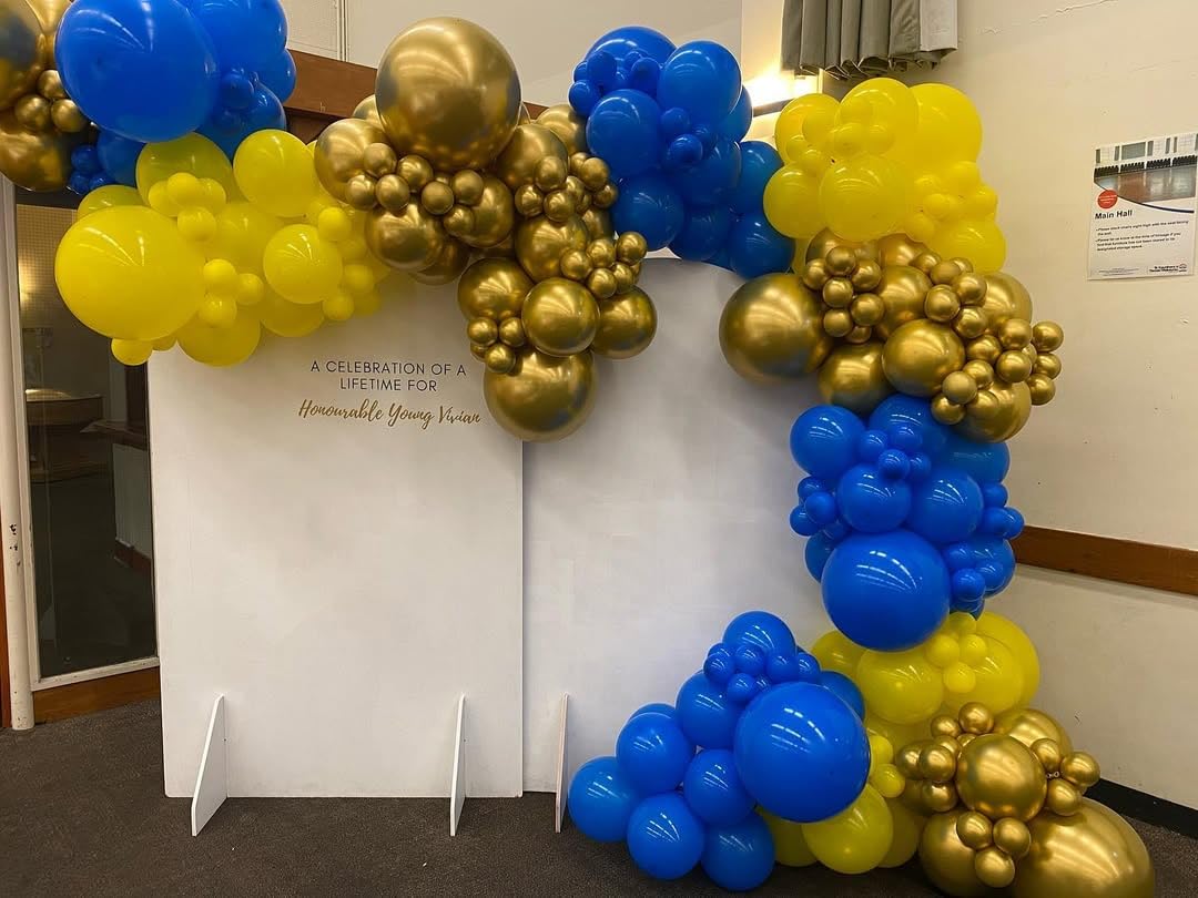 KBZVNAF Blue and Yellow Latex Balloons - 60 Pack 12 inch Royal Blue Yellow Confetti Party Balloons for Birthday, Baby Shower, Wedding, Graduation Party Decorations