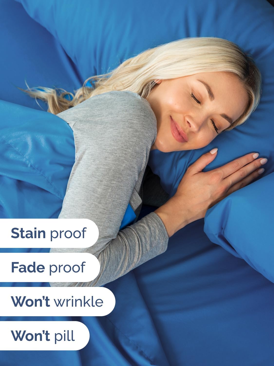 Skiennix Extra Deep Cal King Sheet Set - 6 Piece Cooling Bedding - Soft, Wrinkle-Free, Royal Blue